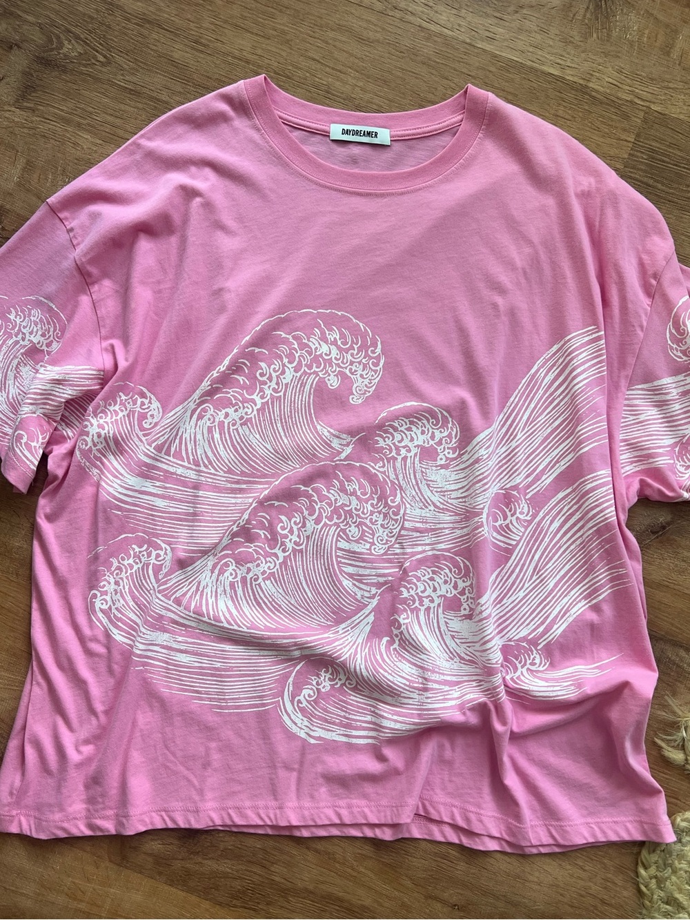 Daydreamer Exploded Waves Tee RT $92 O/S Pink